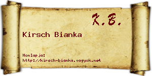 Kirsch Bianka névjegykártya